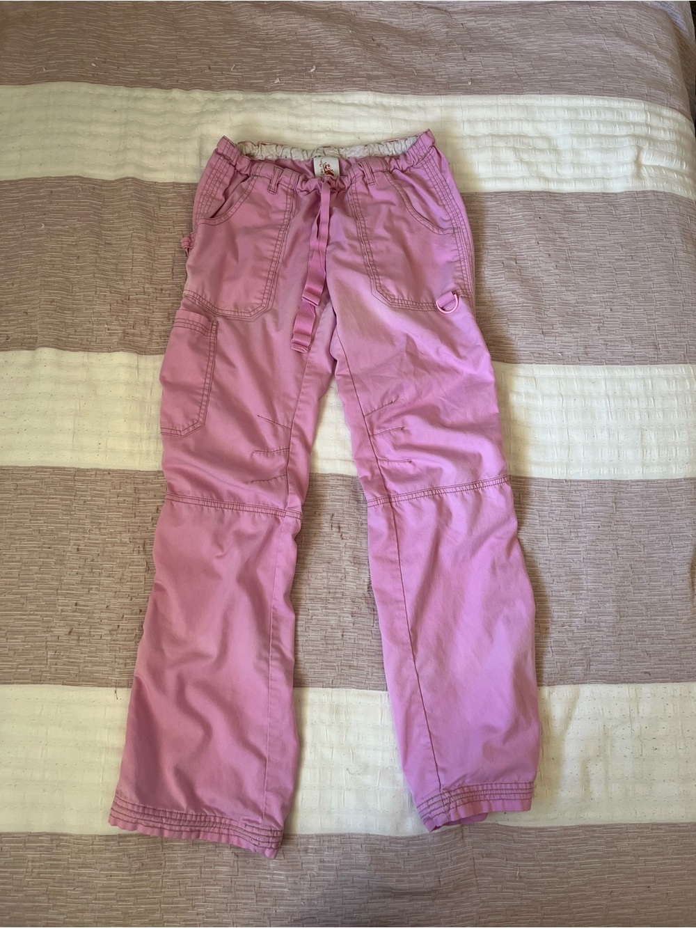 Y2K 2000s Kathy Peterson Pink XS Cargo Pants Drawstring Waist